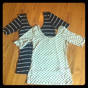 2 Ballet neck knit tops.